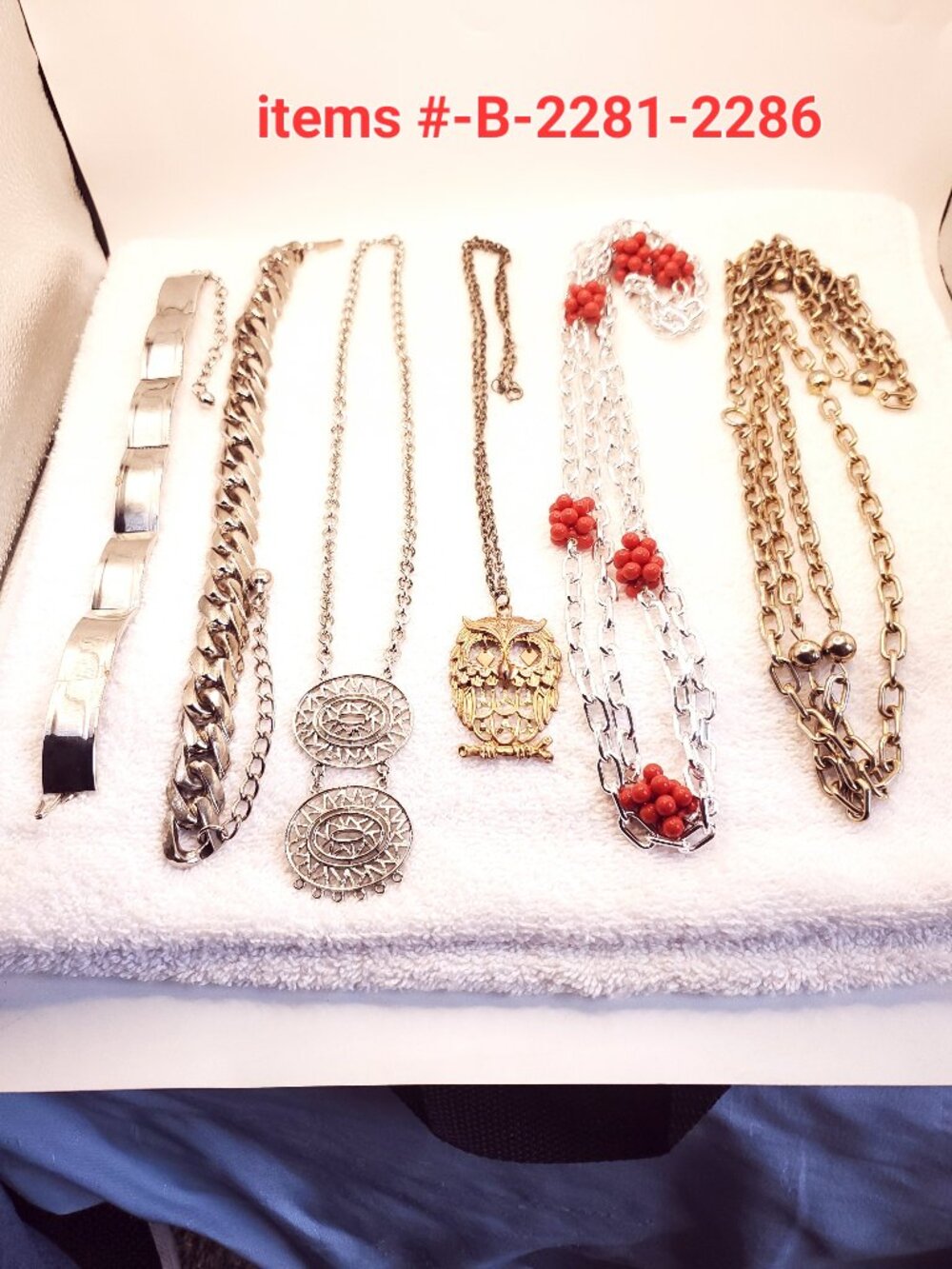 6 Necklaces, items # B- 2281-2286,. wt. 295 grams